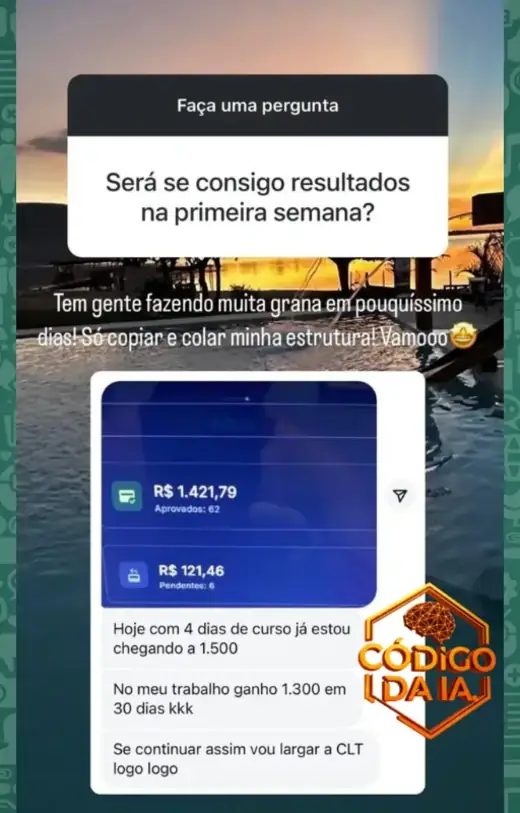 Aluno bateu R$ 1.421 nos primeiros dias de curso